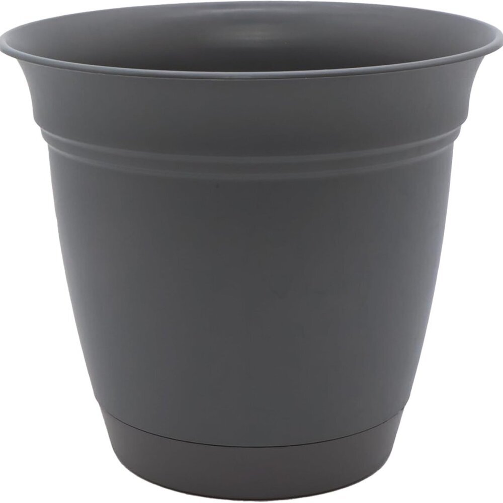 Eclipse Round Planter with Saucer - Outdoor & Indoor Plant Pot with Drainage Hol